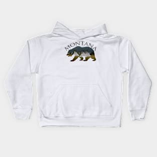 Montana - Grizzly and Teepees Kids Hoodie